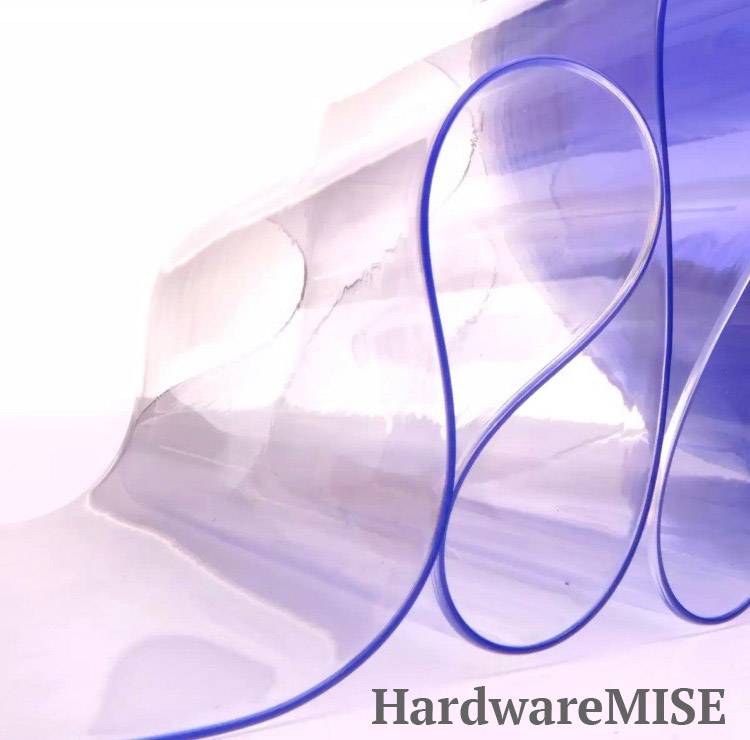 Anti Static PVC Curtain Strip Clear Blue 2mm thick